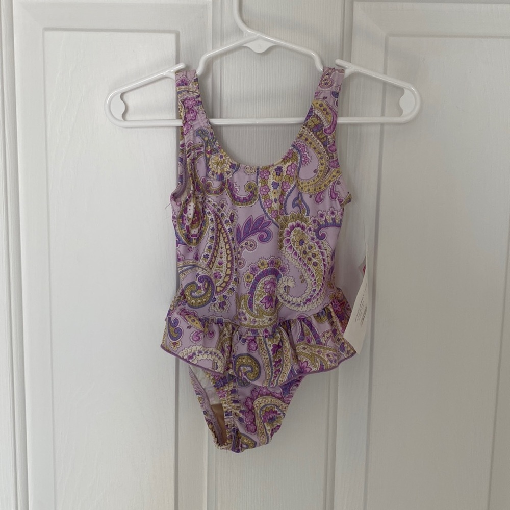Baby Girl Ruffle Purple One Piece Swim Suit